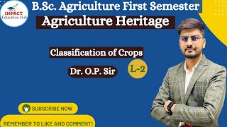 Classification of Crops II Agricultural Heritage for BSc Agriculture First Semester II [upl. by Kikelia489]