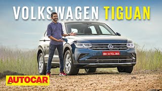 2021 Volkswagen Tiguan review  Premium VW SUV back as a 5 seater  First Drive  Autocar India [upl. by Karp]