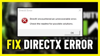 FIX DirectX Encountered An Unrecoverable Error  COD Warzone 2MW2 DIRECTX ERROR FIX [upl. by Aidam]