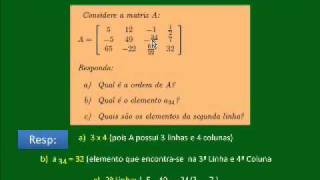 MATRIZES  QUESTÕES COMENTADAS  PASSO A PASSO  PARTE 1 DE 5  CC V 104 [upl. by Ileane]