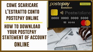 COME SCARICARE LESTRATTO CONTO POSTEPAY  How to download your Postepay Statement of account online [upl. by Collie]