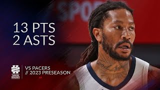 Derrick Rose 13 pts 2 asts vs Pacers 2023 Preseason [upl. by Varien107]