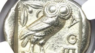 440404BC Athens Greek Tetradrachm Owl Silver Coin coins silver greek ancientcoins owl [upl. by Lewls464]