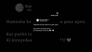 Kirayedaar Dil ka 🤍🖤🤍 shorts youtubeshorts shayari [upl. by Eirelam255]