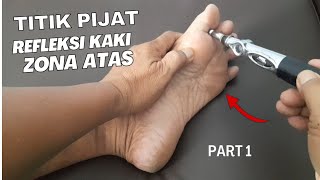 Titik pijat refleksi telapak kaki kiri untuk kepala dan dada pijatrefleksikaki [upl. by Nosliw]