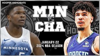 Minnesota Timberwolves vs Charlotte Hornets Full Game Highlights  Jan 22  2024 NBA Season [upl. by Norraf73]