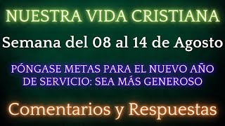 NUESTRA VIDA CRISTIANA ✅ SEMANA DEL 08 AL 14 DE AGOSTO ✍ COMENTARIOS Y RESPUESTAS [upl. by Itsrejk473]