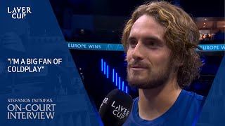 Stefanos Tsitsipas OnCourt Interview  Laver Cup 2024 Match 2 [upl. by Ahsircal]