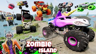 Monster Jam INSANE Zombie Island Adventure 3  Racing Freestyle and High Speed Jumps [upl. by Weinstock]