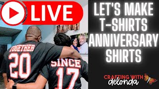 LIVE LETS MAKE COUPLES TSHIRTS WITH A CRICUT  HOW TO LAYER HTV  MESH VINYL [upl. by Alledi679]