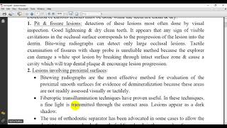 CARIES DETECTION AND DIAGNOSIS  lec 18 [upl. by Irakab]