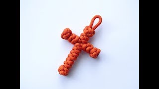 How to Make a Diamond KnotSnake Knot Paracord Cross NecklaceCBYS [upl. by Norby]