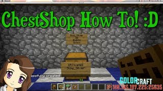 Tutorial On How To Create A Chest Shop Using The ChestShop Plugin Bukkit [upl. by Nollahs594]