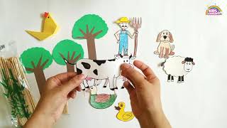 How to Make Old Macdonald Farm Craft for kids  Preschool project at home  Easy animals DIY craft [upl. by Pathe]