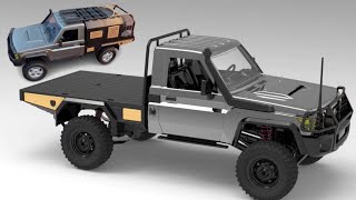 HOW TO CONVERT A FLAT BED TRAILER STYLE RC TOYOTA MN82S LC79 RC CRAWLER [upl. by Isayg]