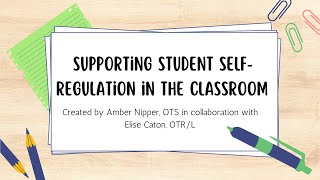 Supporting Student Self Regulation in the Classroom  English [upl. by Aicilla]