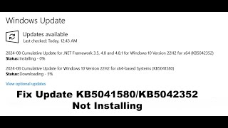 Fix Update KB5041580KB5042352 Not Installing In Windows 10 PC [upl. by Namas]