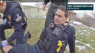 Bodycam video shows Burton police officer shoot and injure fellow officer in shootout [upl. by Arihat256]