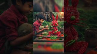 Cute 🥰🥰 boy and grandmother vegetables 🧚 new real art trying reels shorts videos viral shots art [upl. by Nennahs962]