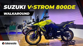 Suzuki VStrom 800DE Walkaround amp First Impressions  Bharat Mobility Expo 2024  Bikewale [upl. by Ahsetel]