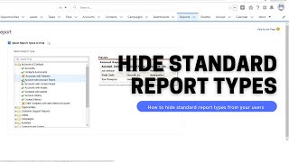 Salesforce How to hide Report Types from my users [upl. by Aivul]