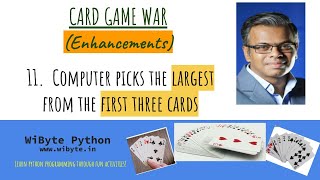 COMPUTER has an active role in the CARD game war  picks up largest card from the first three cards [upl. by Allemahs558]