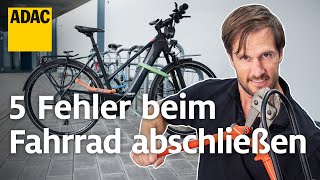 Die 5 größten Fehler beim Fahrrad abschließen – So schützt ihr es besser vor Diebstahl  ADAC [upl. by Just]