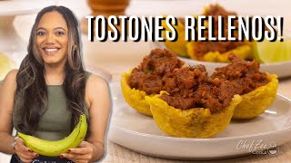 Tostones Rellenos de Carne  Stuffed Plantain Recipe  Chef Zee Cooks [upl. by Laehplar]