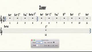 Sunny Backing Track Jazz 🎷 A minor with Chords  Greg Howe Bobby Hebb ♩ ♪ ♫ ♬ [upl. by Irvine]