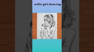 Selfie girl drawing short girldrawing heenaarts trendinvideo [upl. by Kerrison]