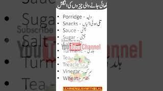 Name of Eatable Things in the English with Urdu Meaningsvocabularywordsenglishvocabularyenglish [upl. by Gnos323]