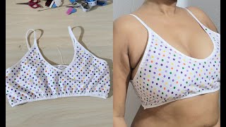 36 Size Fitted Cotton Bra Full Cutting and Stitching  Handmade At home [upl. by Eecats]