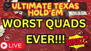 LIVE ULTIMATE TEXAS HOLD ‘EM in Las Vegas WORST QUADS EVER [upl. by Belayneh]