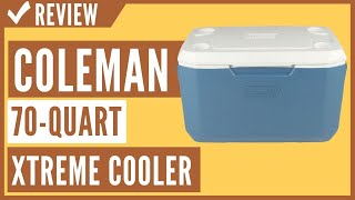 Coleman 70 Quart Xtreme 5 Day Heavy Duty Cooler Blue Review [upl. by Neelsaj186]