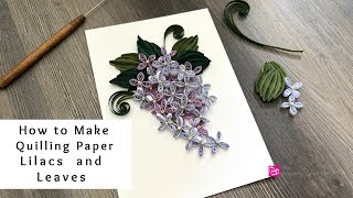 How to Make Quilling Paper Lilac Flowers and Leaves  Paper Flowers  Quilling for Beginners [upl. by Yriek]