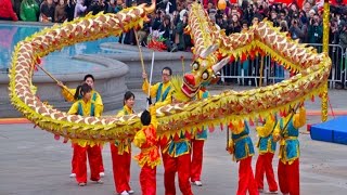 Dragon dance in London Chinese new year celebration [upl. by Allimak]