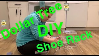 Dollar Tree DIY Shoe Rack Budget Friendly Hack [upl. by Amorete950]