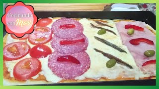 👩‍🍳💎 PIZZA a la PLANCHETA🍕🍕 Rico Fácil y Rápido CocinandoconMONI [upl. by Ferguson737]