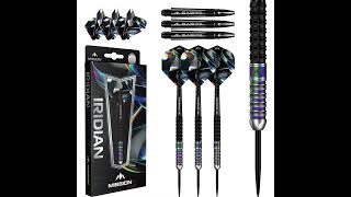 D DART STORE MISSION STEEL TIP DARTS  24G IRIDIAN BLACK 90 Tungsten Dart Set Original Steel Dart [upl. by Keeton642]