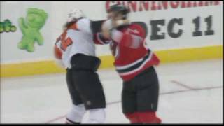 Riley Cote vs PierreLuc LetourneauLeblond Oct 24 2008 [upl. by Still84]