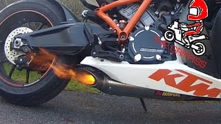 KTM RC8R Akrapovic Titanium System Flames [upl. by Annasus]