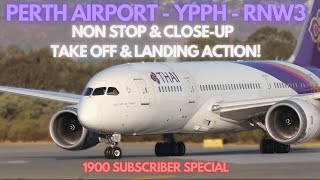 Perth Airport  CLOSE UP and NON STOP  Landing and Takeoff  Plane Spotting Action YPPH  PER [upl. by Colier]