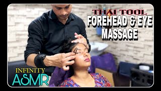 ASMR WOODEN TOOL SEMI INTENSE FOREHEAD amp EYE MASSAGE  HEAD MASSAGE [upl. by Latoya]