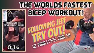 Trying Out Athlean X Fastest Bicep Workout  12 Min Follow Jeff [upl. by Bibby26]