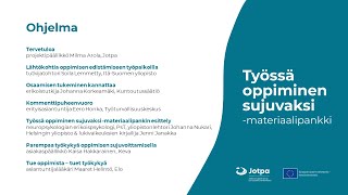 Työssä oppiminen sujuvaksi materiaalipankin lanseeraustilaisuus [upl. by Irene]