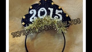 Diy diadema para año nuevo 2015Diy headband for new year 2015 [upl. by Enenaj]