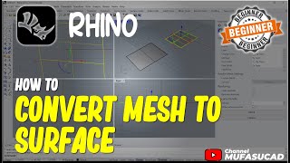 How To Convert A Mesh To A Surface In Rhino [upl. by Aramac]