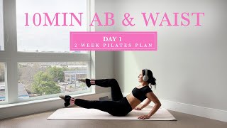 10MIN Toned Ab amp Waist Pilates  DAY 1  2 Week Pilates Challenge  madeleineabeid [upl. by Ylrebmi143]