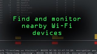 Use Kismet to Find amp Monitor Nearby WiFi Devices Tutorial [upl. by Perloff]