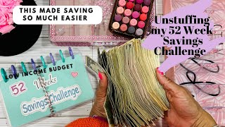 COUNTING MY 52 WEEK SAVINGS CHALLENGE BINDER  ASMR  SAVE OVER 1400 EASILY  2023 [upl. by Ellimahs]